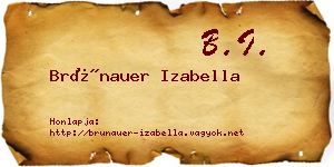 Brünauer Izabella névjegykártya